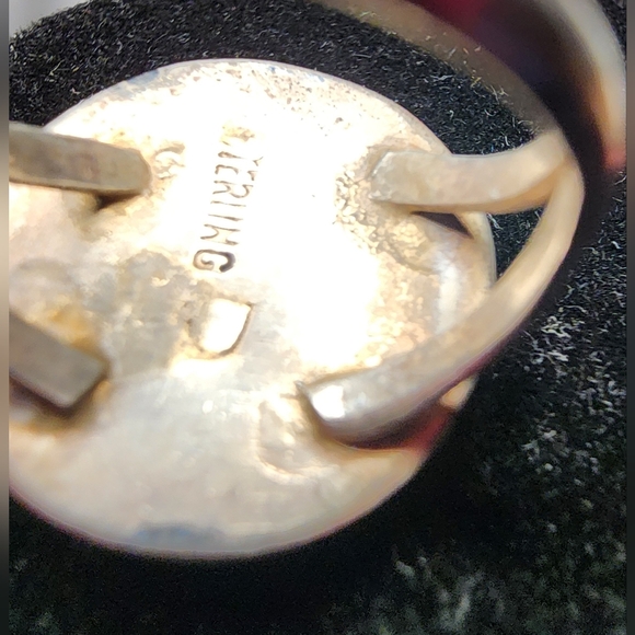 Vintage Navajo Turquoise Sterling Silver Ring, Size 5 1/4, Signed - Picture 8 of 11